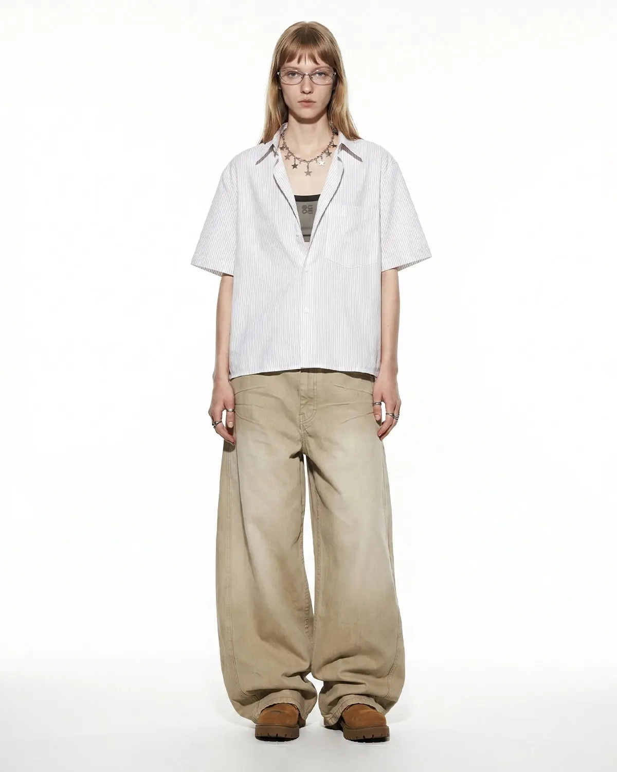 Boxy Striped Short-Sleeve Shirt | Inflation Streetwear - Image 5