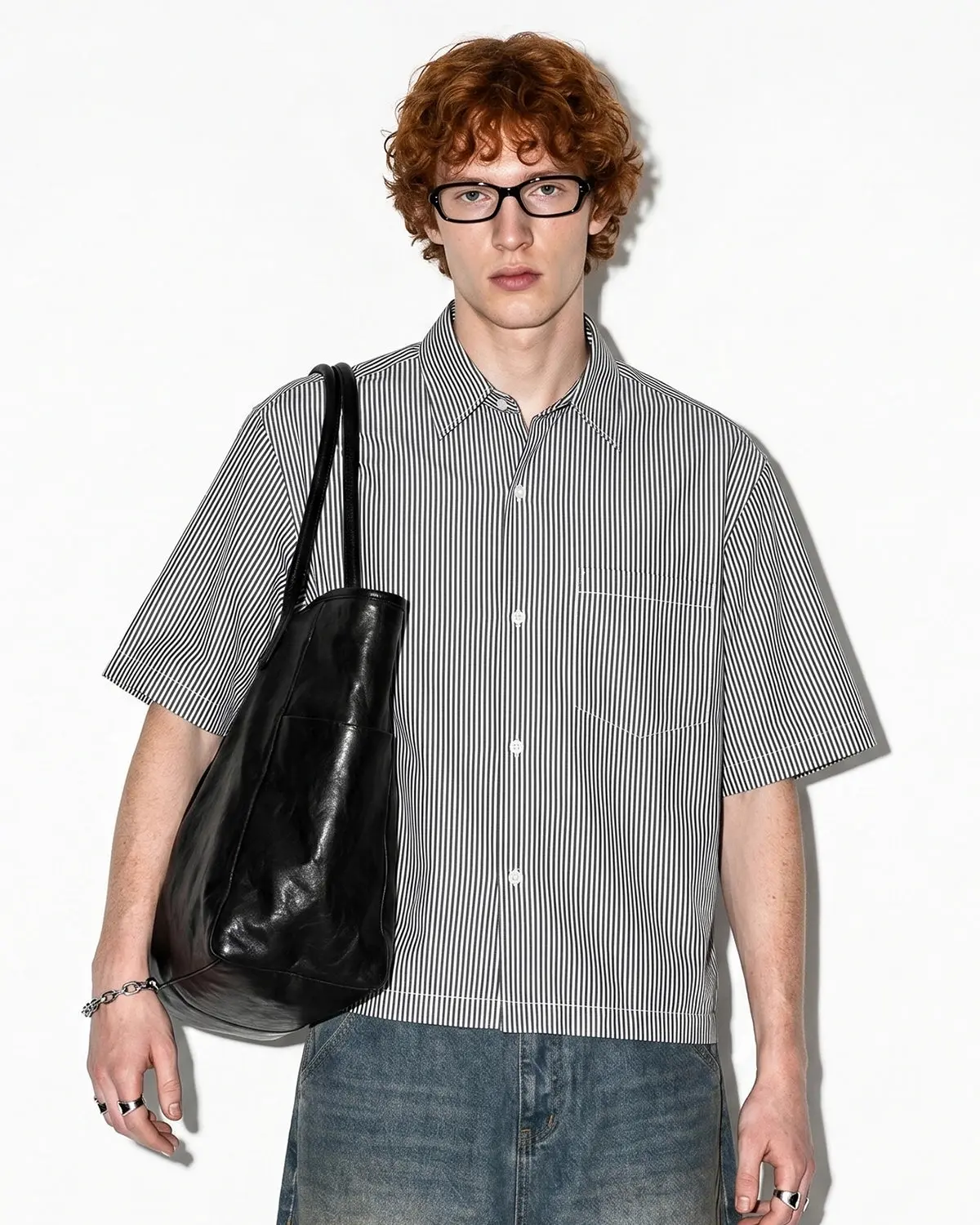 Boxy Striped Short-Sleeve Shirt | Inflation Streetwear - Image 7