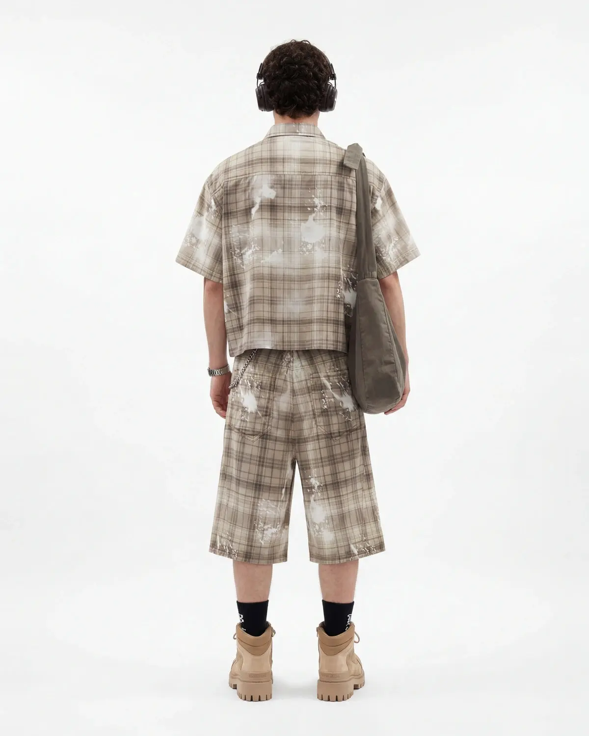 Boxy Tencel Washed Plaid Print Shirt | Inflation Streetwear - Image 8