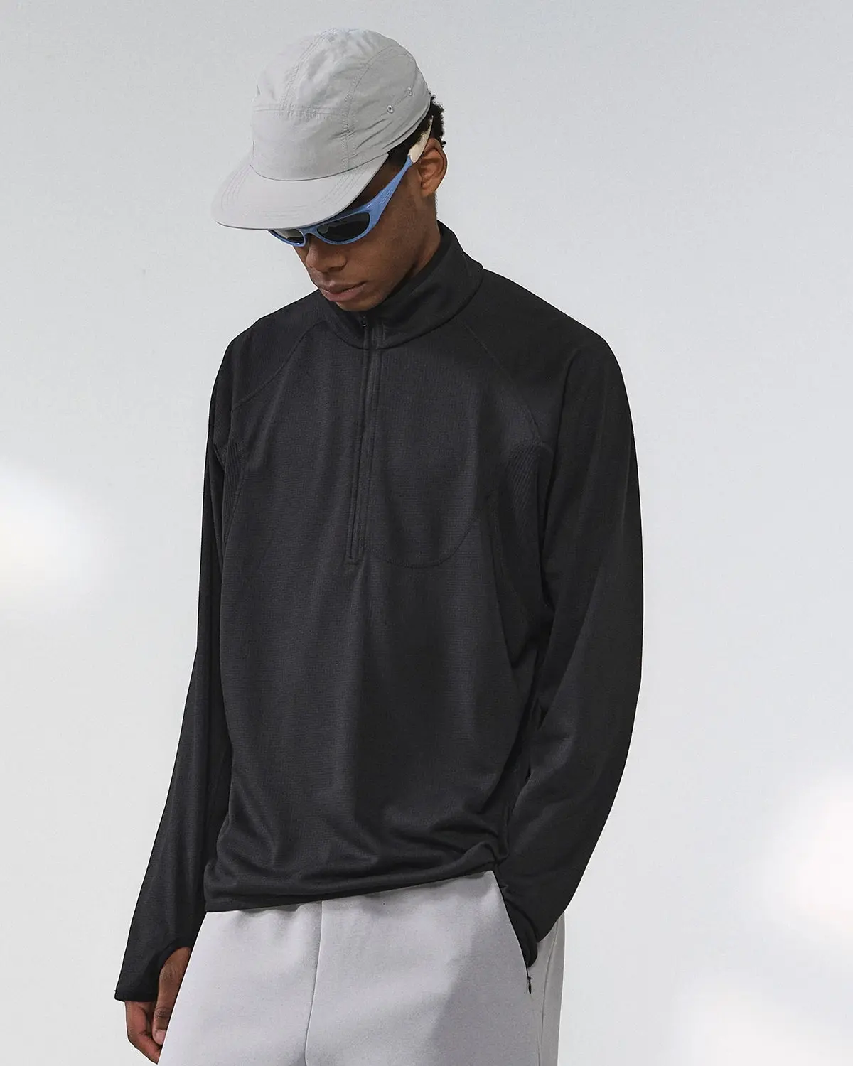 Breathable Grid Fleece Half-Zip Sweatshirt | Inflation Streetwear - Image 7
