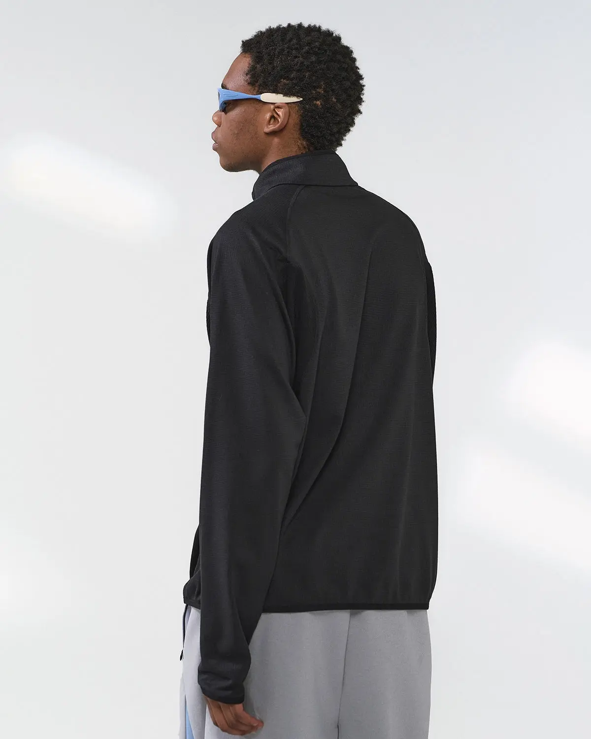 Breathable Grid Fleece Half-Zip Sweatshirt | Inflation Streetwear - Image 8