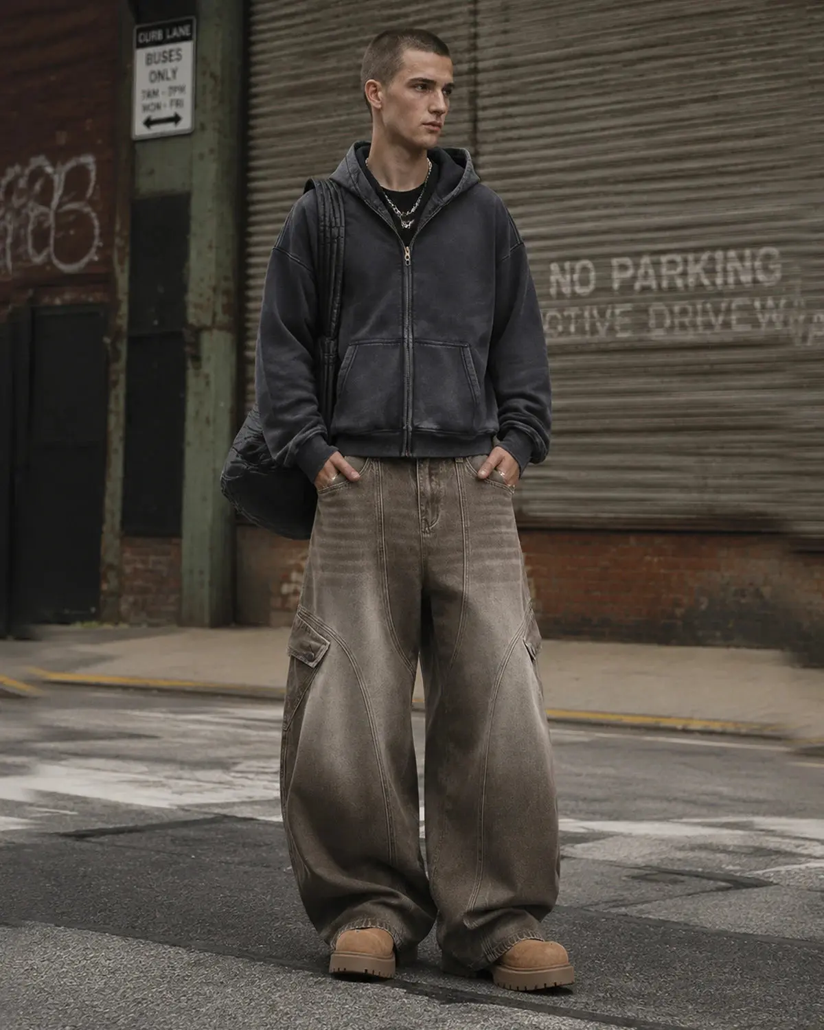 Brown Acid Wash Barrel Jeans | Inflation Streetwear - Image 5