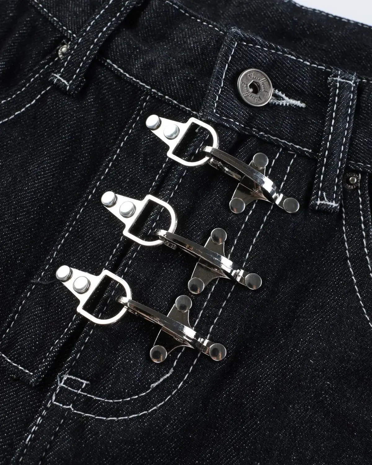 Buckle Detail Raw Denim Jorts | Inflation Streetwear - Image 4