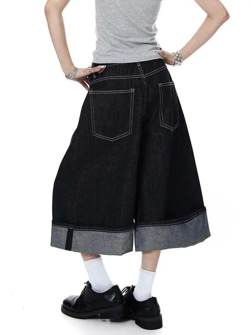 Buckle Detail Raw Denim Jorts | Inflation Streetwear - Image 8