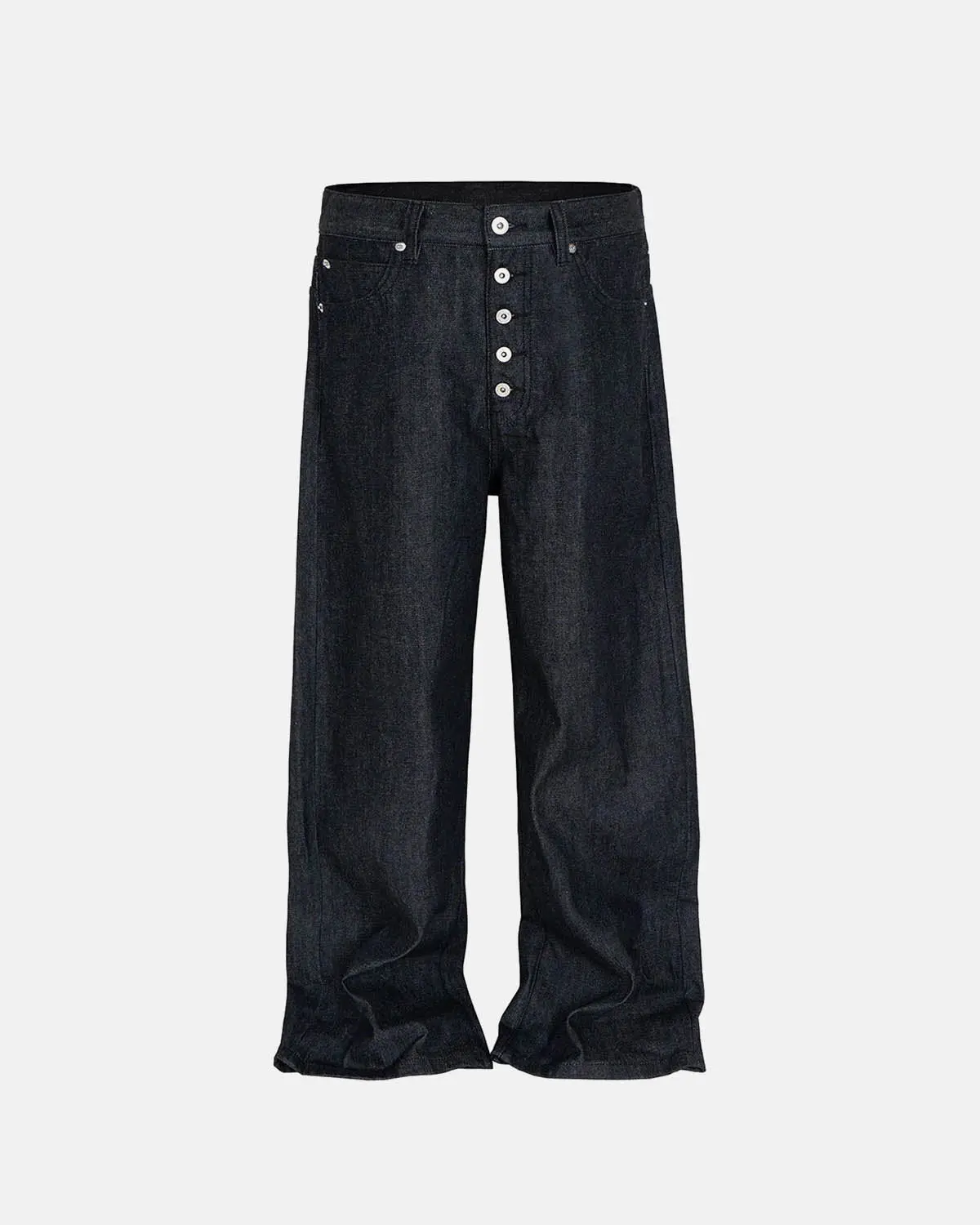 Buttons Up Raw Baggy Jeans | Inflation Streetwear - Image 5