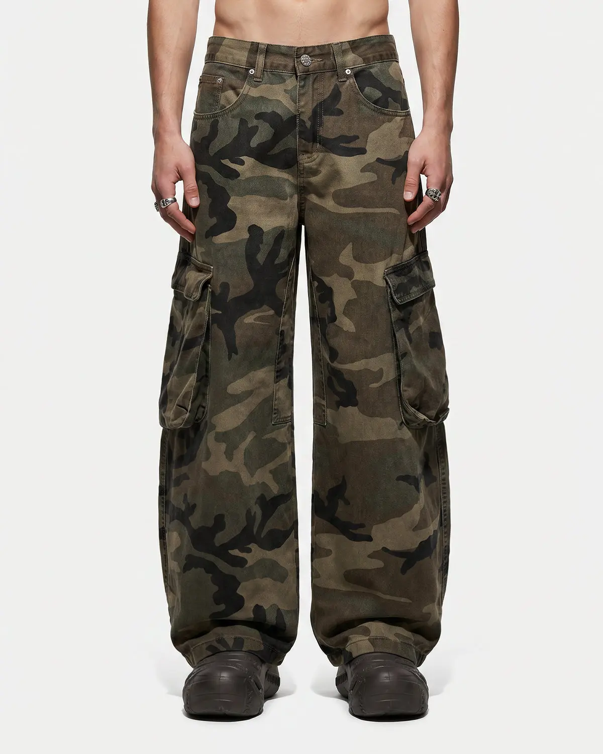 Camo Cargo Barrel Pants | Inflation Streetwear - Image 3