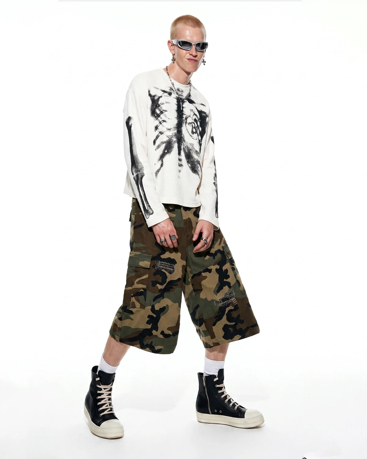 Camo Cargo Longline Shorts | Inflation Streetwear - Image 3