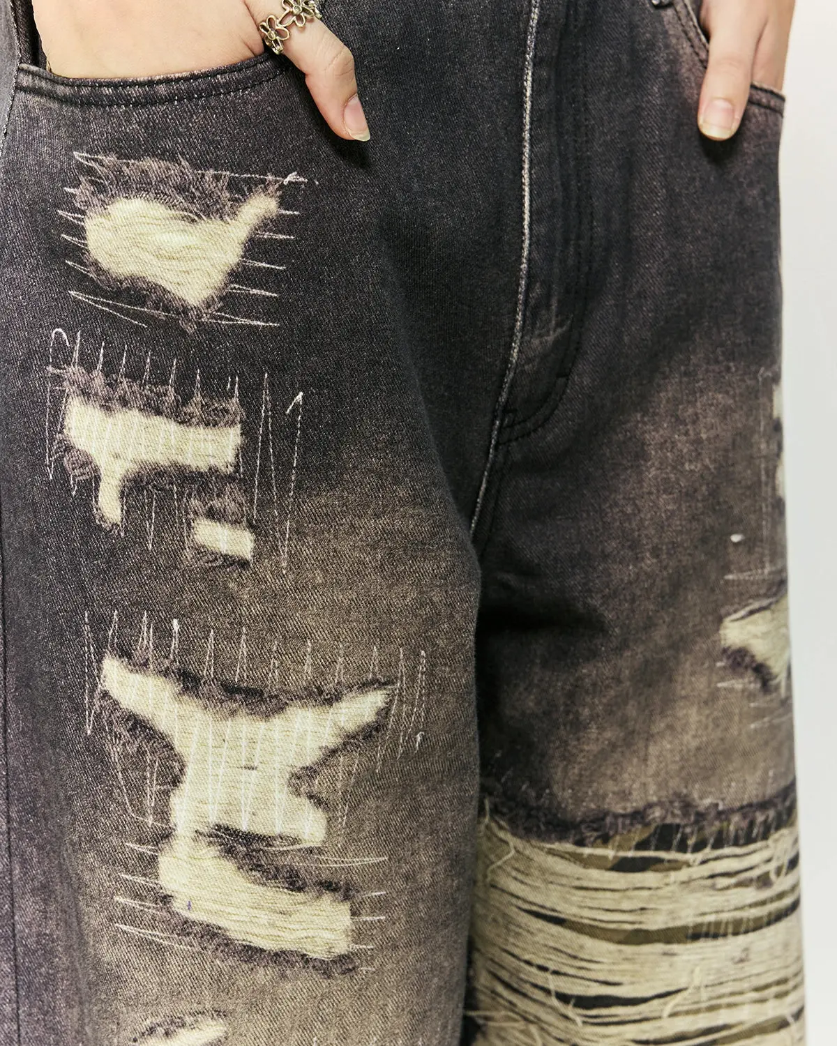 Camo Digital Printing Baggy Jeans | Inflation Streetwear - Image 4