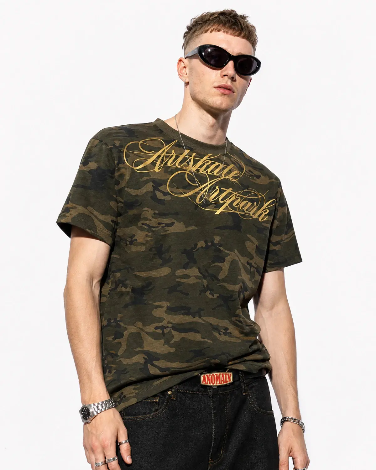 Camo Script Boxy T-Shirt | Inflation Streetwear - Image 3