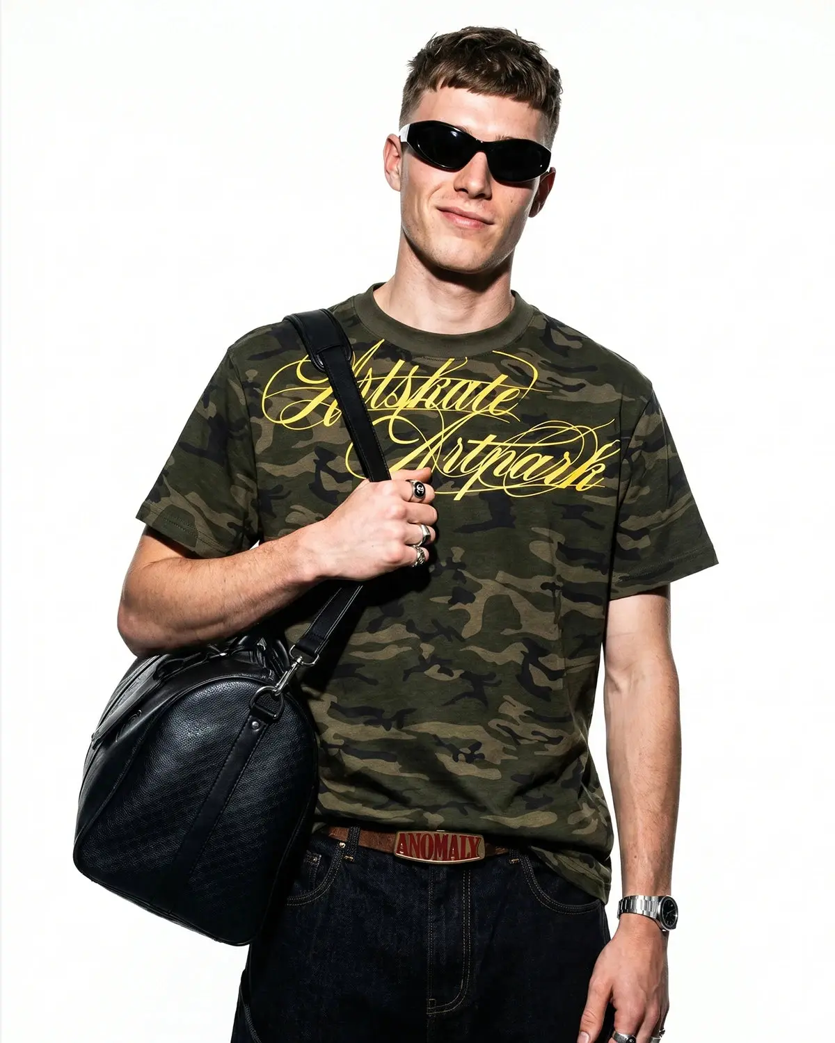 Camo Script Boxy T-Shirt | Inflation Streetwear - Image 4