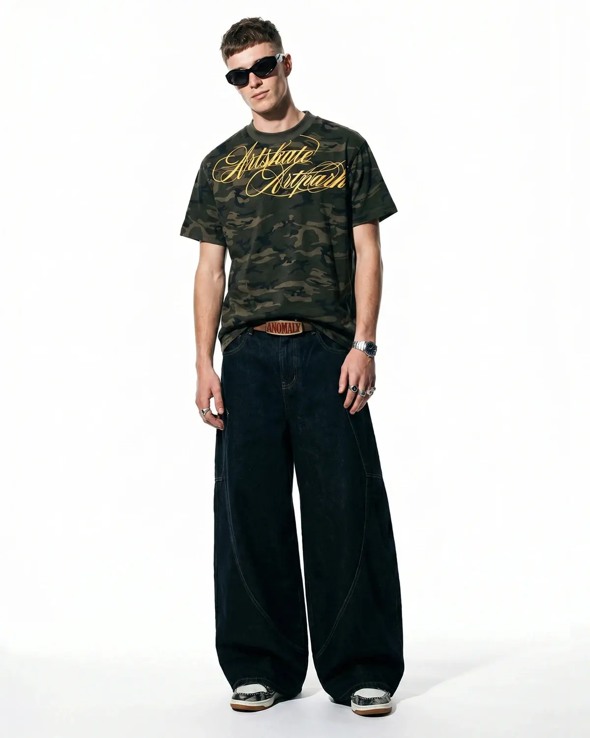 Camo Script Boxy T-Shirt | Inflation Streetwear - Image 6