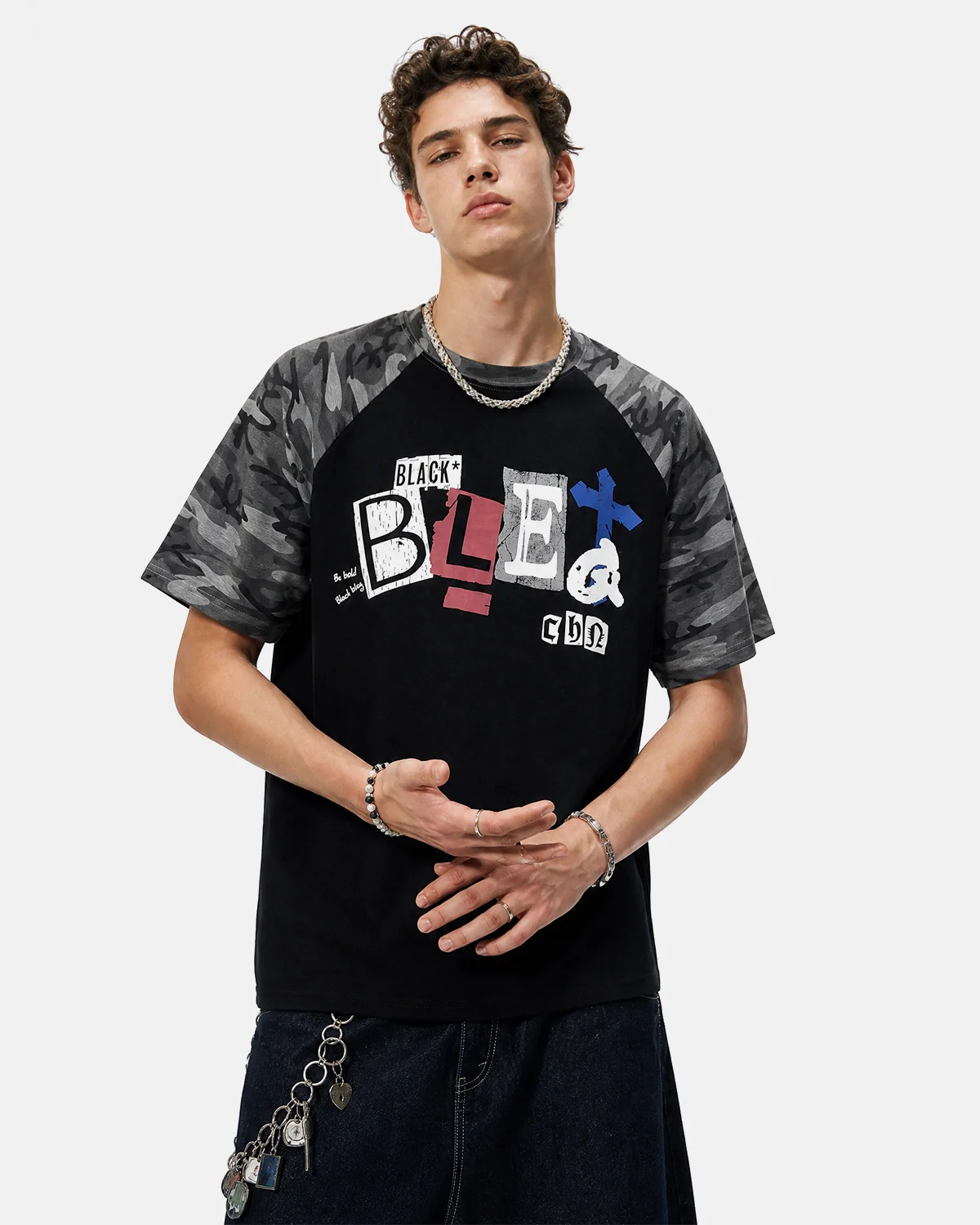 Camo Sleeve Graphic Boxy T-Shirt | Inflation Streetwear - Image 5