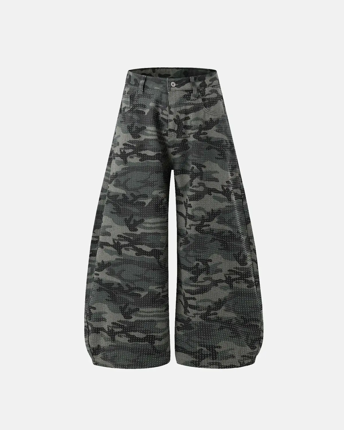 Rhinestone Camo Barrel Pants | Inflation Streetwear