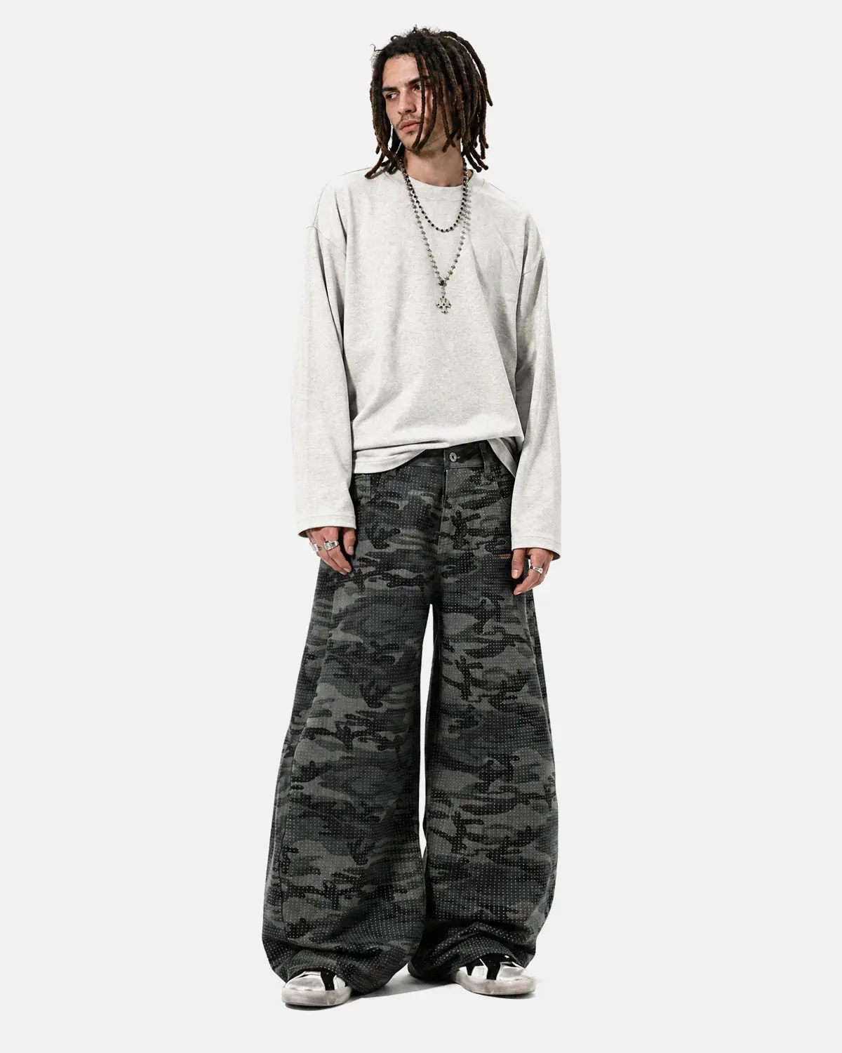 Rhinestone Camo Barrel Pants | Inflation Streetwear - Image 3
