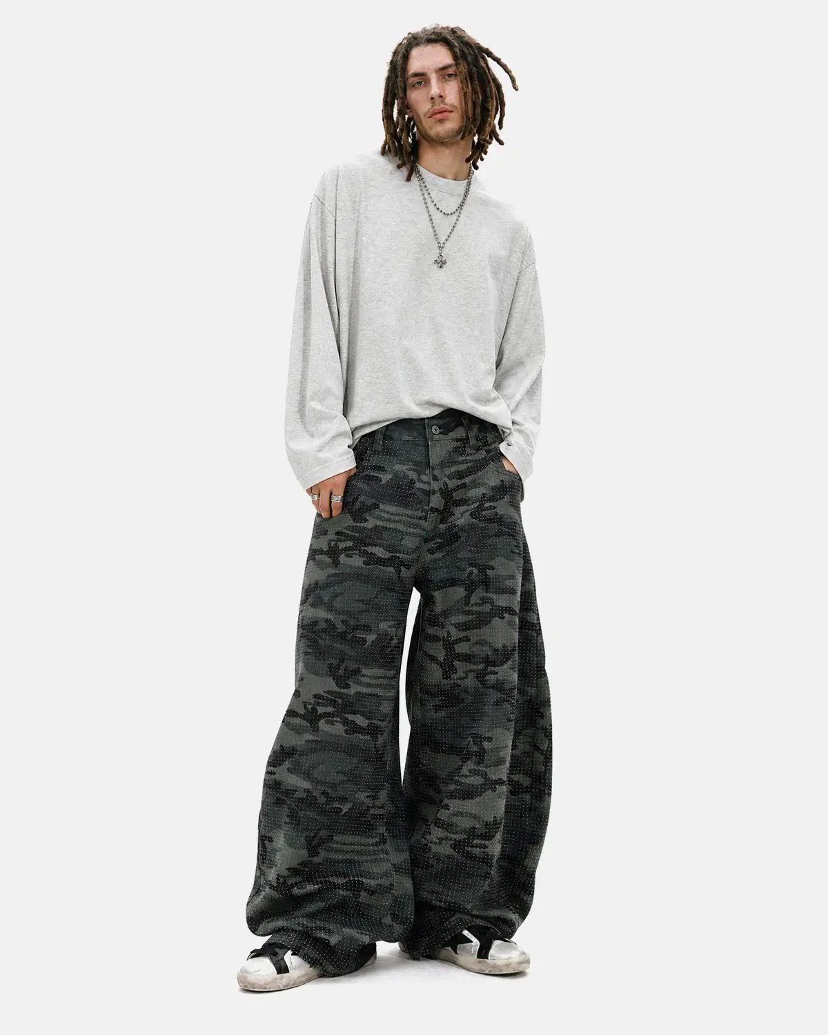 Rhinestone Camo Barrel Pants | Inflation Streetwear - Image 4