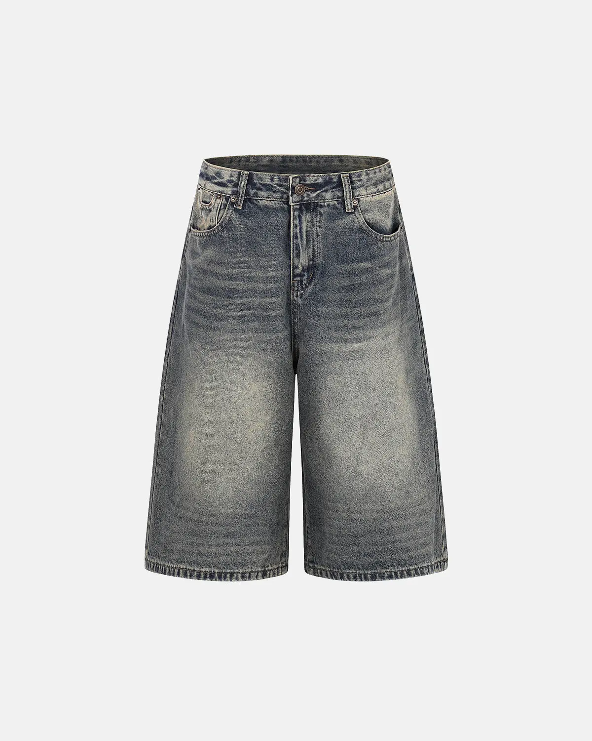 Cinch Back Buckle Acid Washed Jorts | Inflation Streetwear - Image 2
