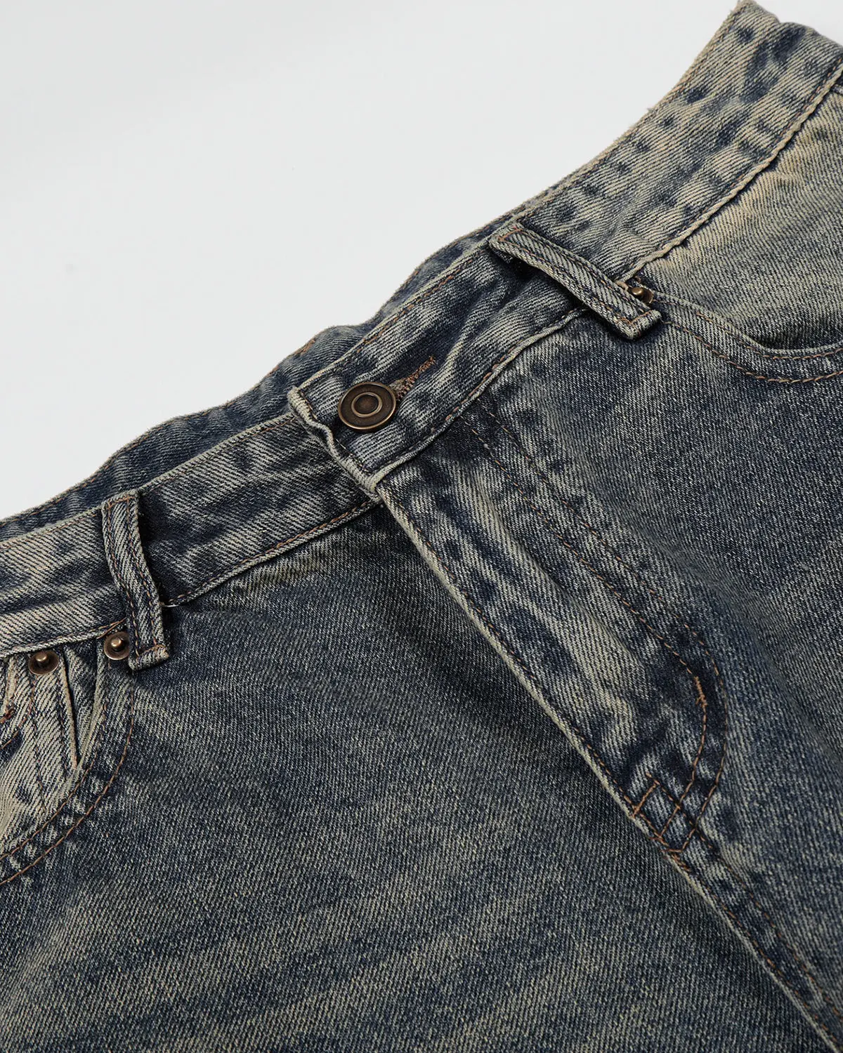 Cinch Back Buckle Acid Washed Jorts | Inflation Streetwear - Image 8