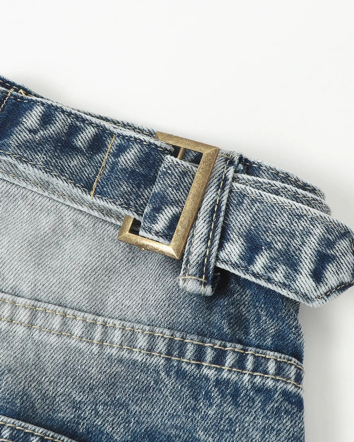 Cinch Back Deconstructed Distressed Barrel Jeans | Inflation Streetwear - Image 9