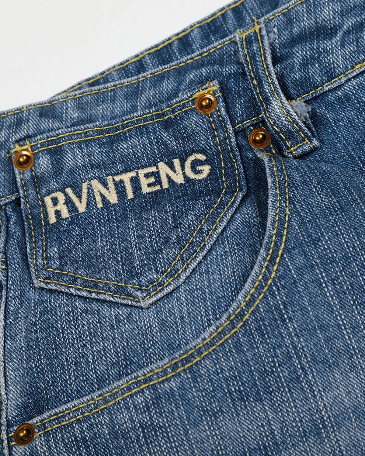 Cinch Back Washed Bamboo Weave Baggy Jeans | Inflation Streetwear - Image 8
