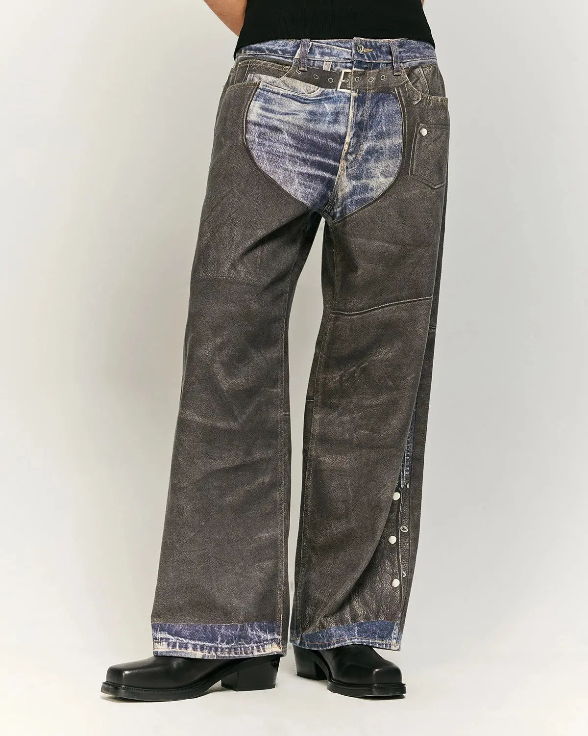 Colorblock Digital Printing Cotton Jeans | Inflation Streetwear
