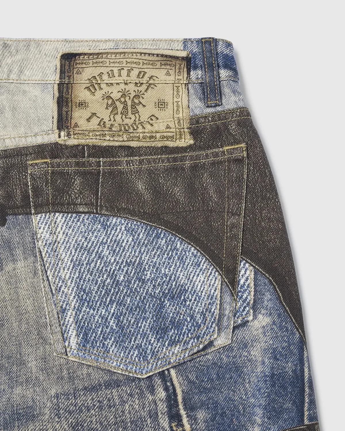 Colorblock Digital Printing Cotton Jeans | Inflation Streetwear - Image 8