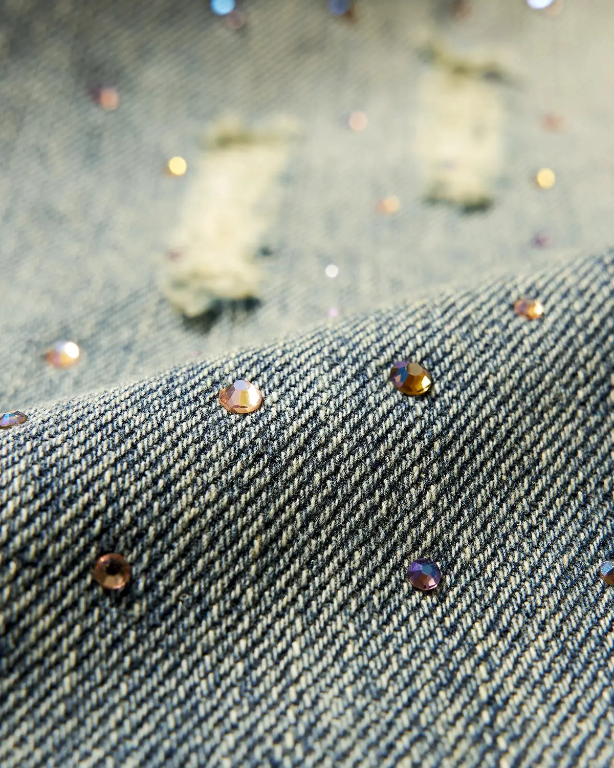 Colorful Rhinestones Ripped Baggy Jeans | Inflation Streetwear - Image 8