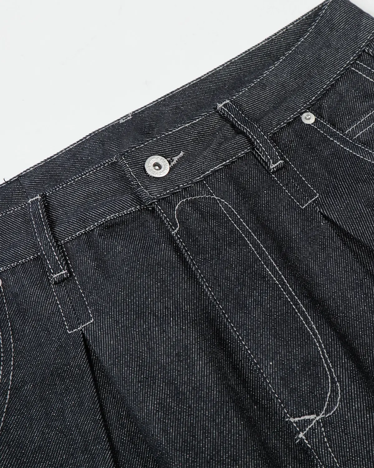 Contrast Stitching Raw Baggy Jeans | Inflation Streetwear - Image 4