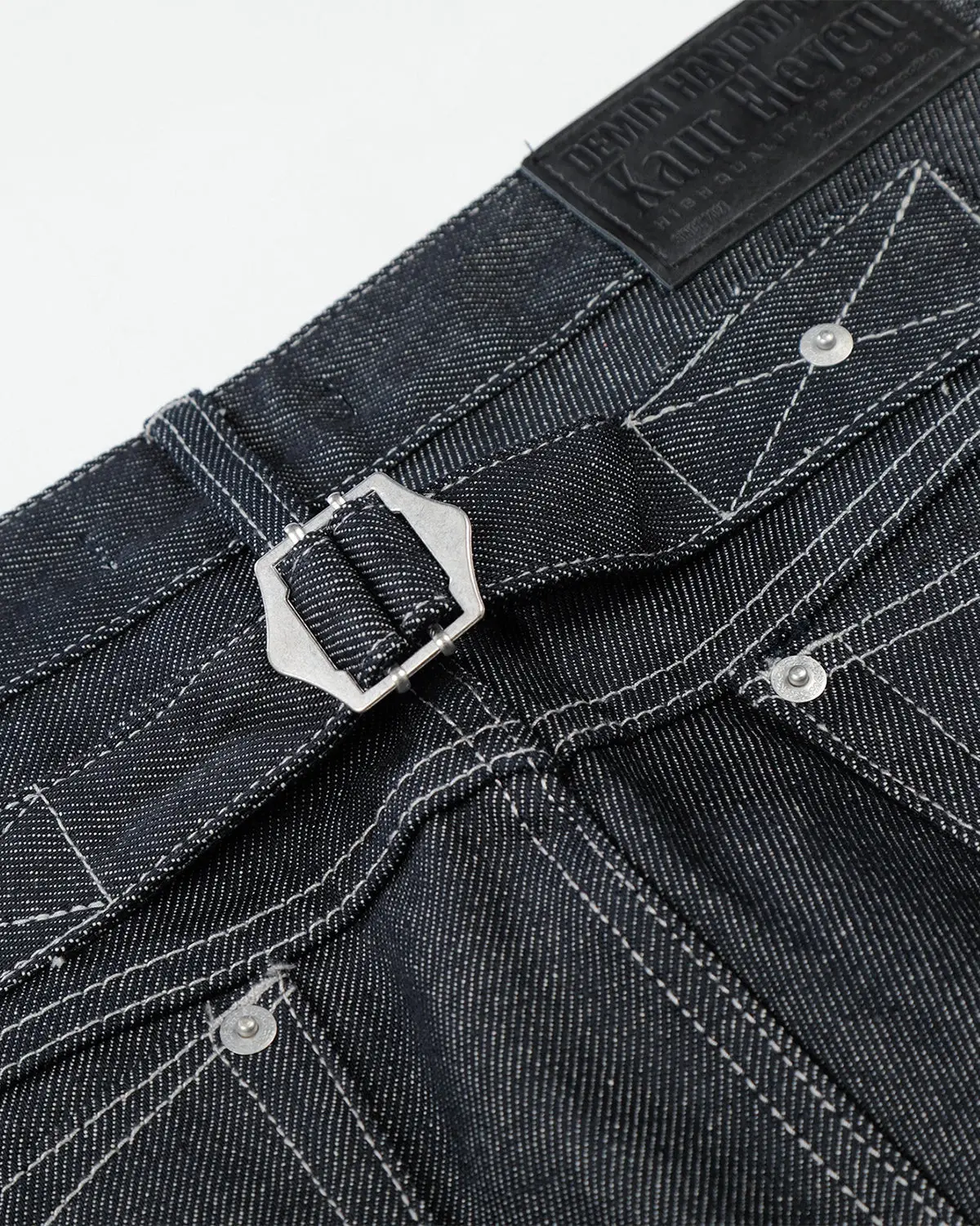 Contrast Stitching Raw Baggy Jeans | Inflation Streetwear - Image 5