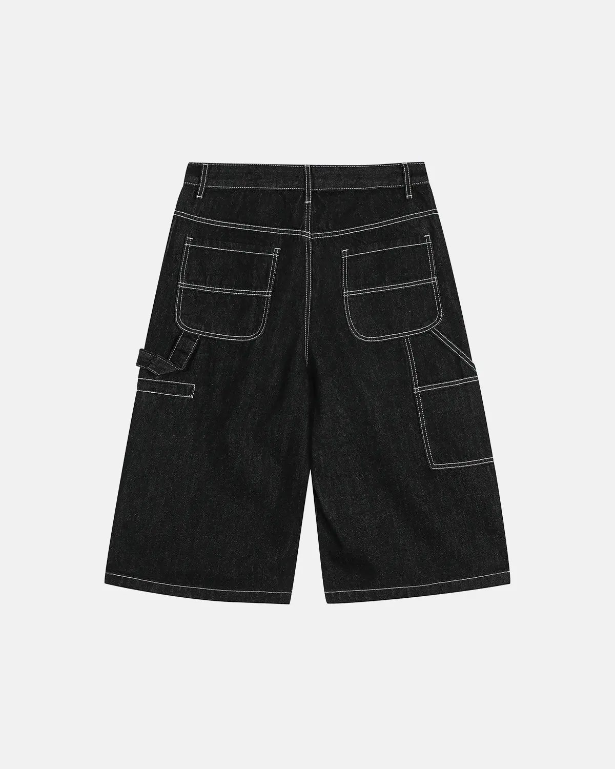 Contrast Stitching Raw Cargo Jorts | Inflation Streetwear - Image 2