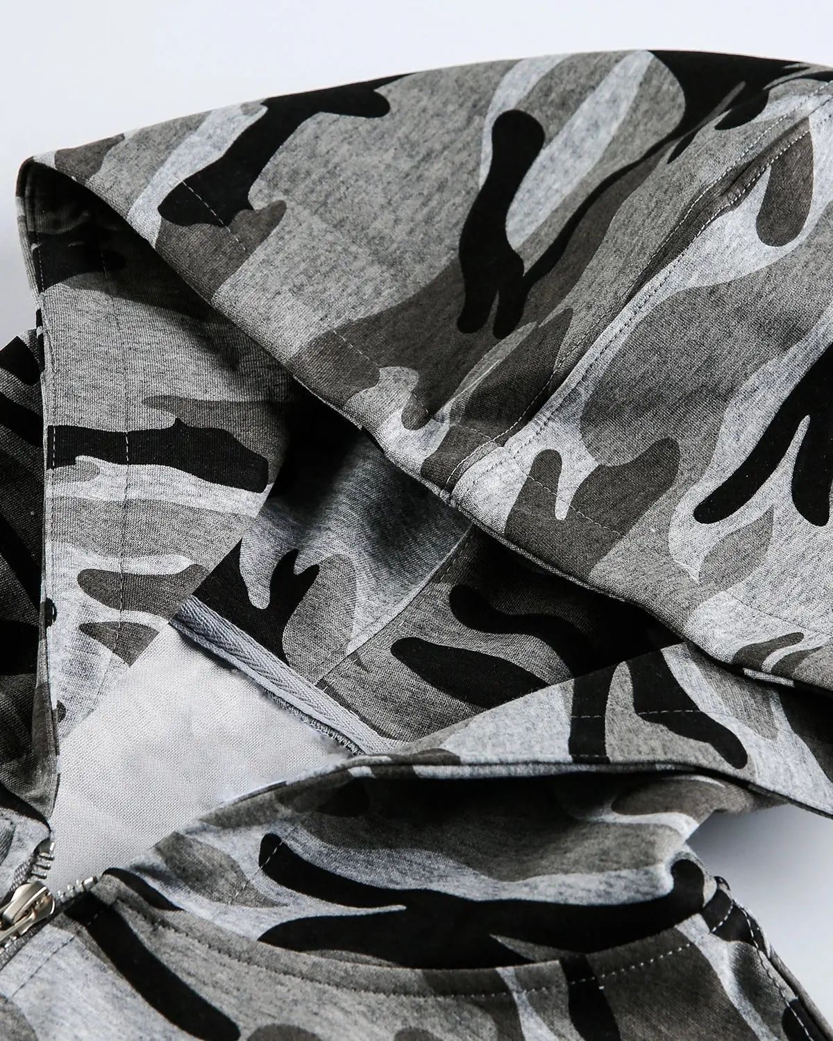 Cropped Camouflage Zip Up Hoodie | Inflation Streetwear - Image 3