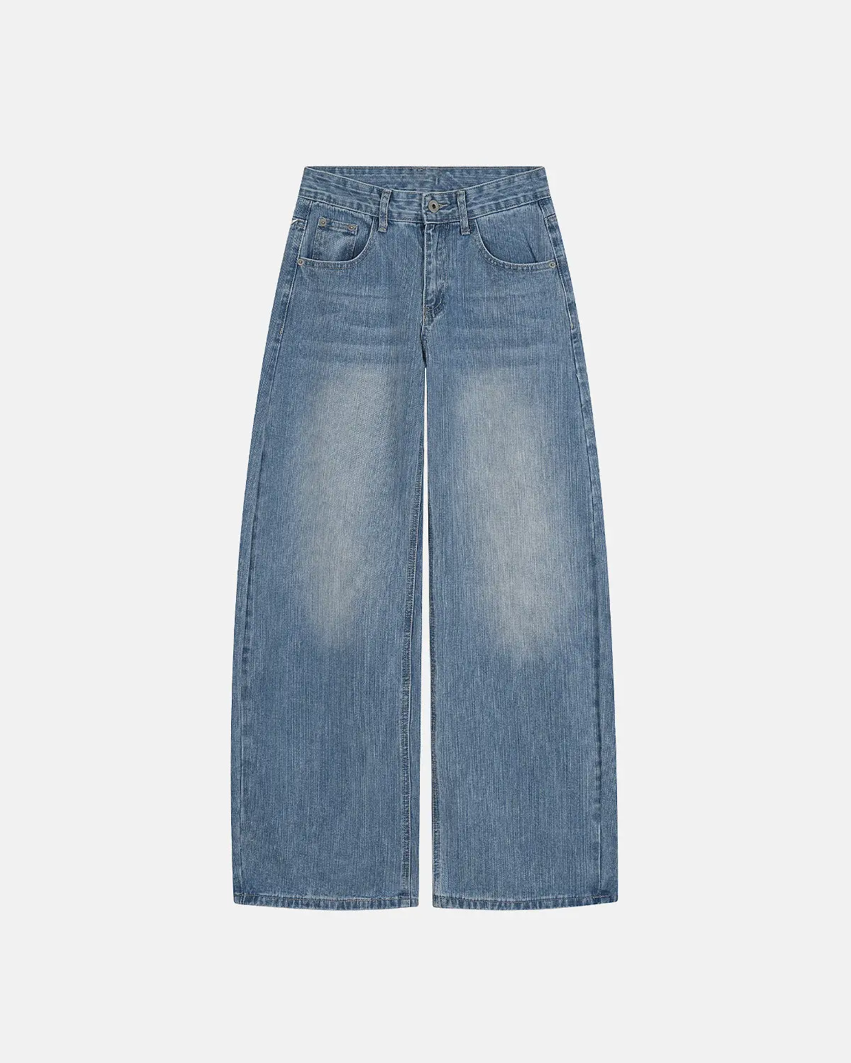 Cross Stud Bamboo Weave Baggy Jeans | Inflation Streetwear - Image 5