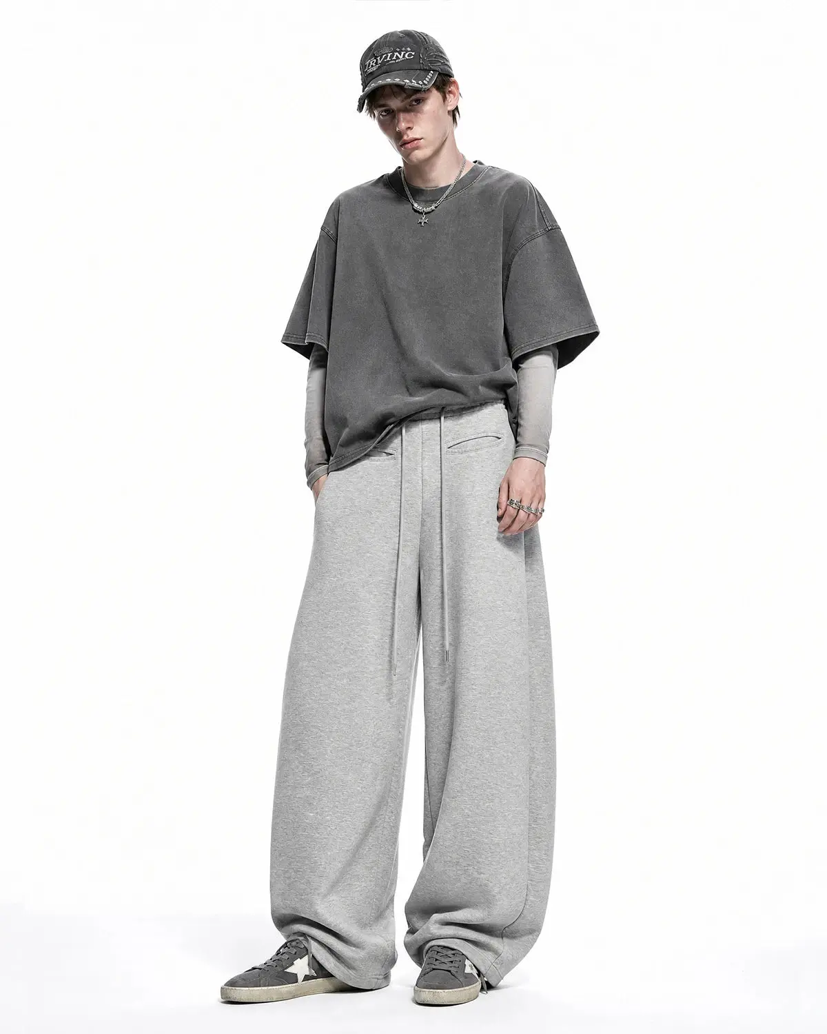 Curved Wide-Leg Sweatpants | Inflation Streetwear - Image 2