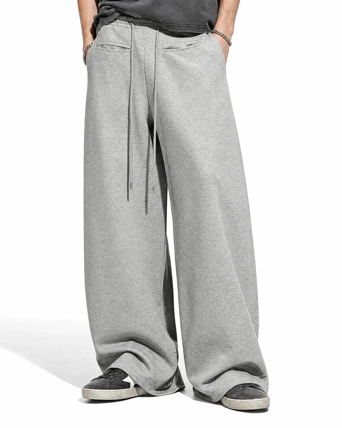 Curved Wide-Leg Sweatpants | Inflation Streetwear - Image 3