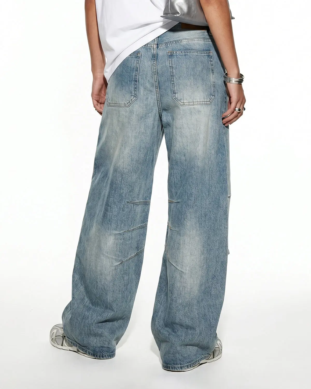 Deconstructed Bamboo Weave Baggy Jeans | Inflation Streetwear - Image 4