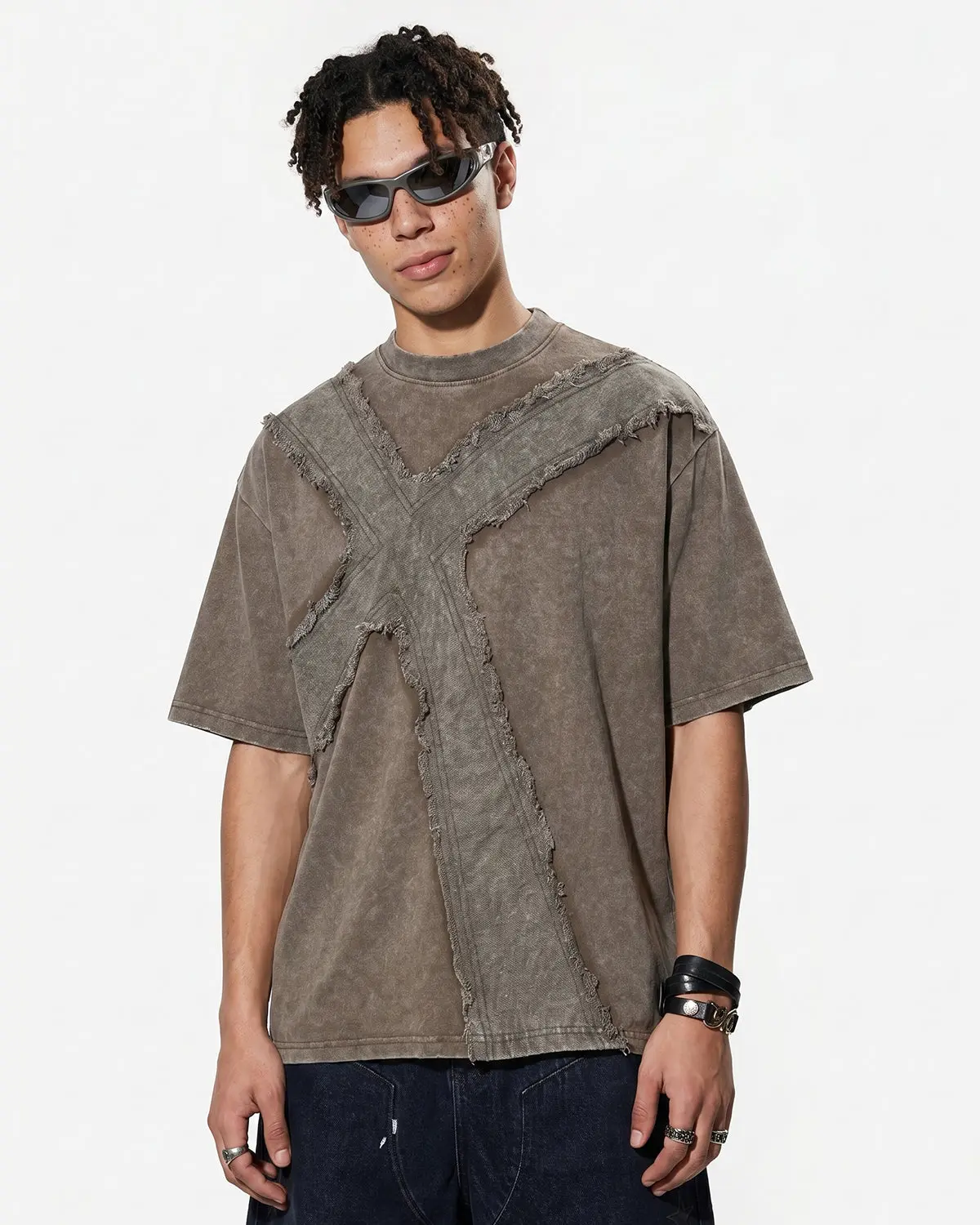 Deconstructed Cross Washed T-Shirt | Inflation Streetwear - Image 3