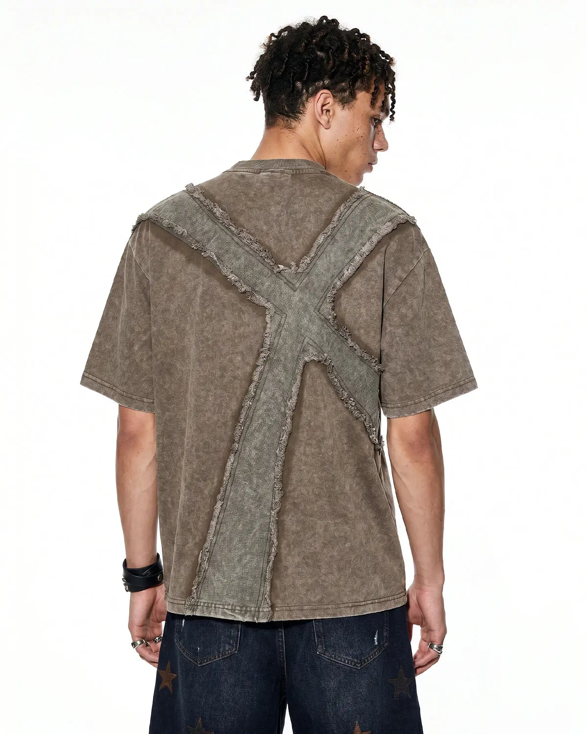 Deconstructed Cross Washed T-Shirt | Inflation Streetwear - Image 4