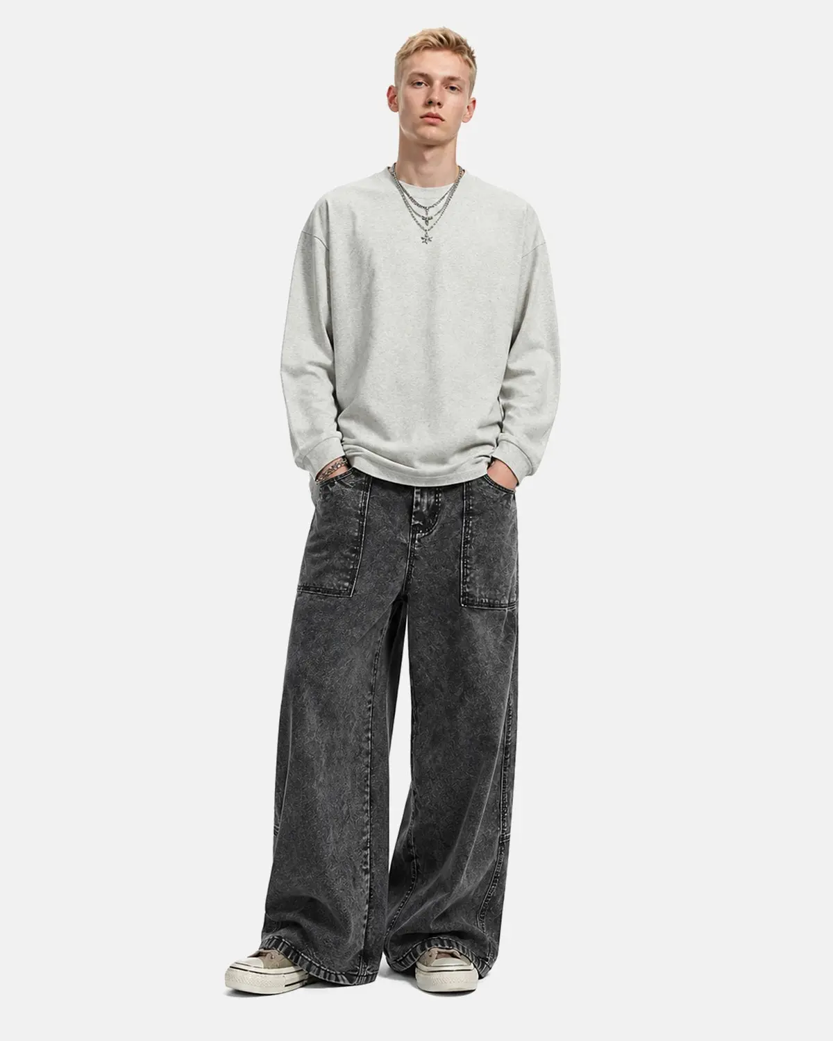 Deconstructed Distressed Barrel Jeans | Inflation Streetwear - Image 4