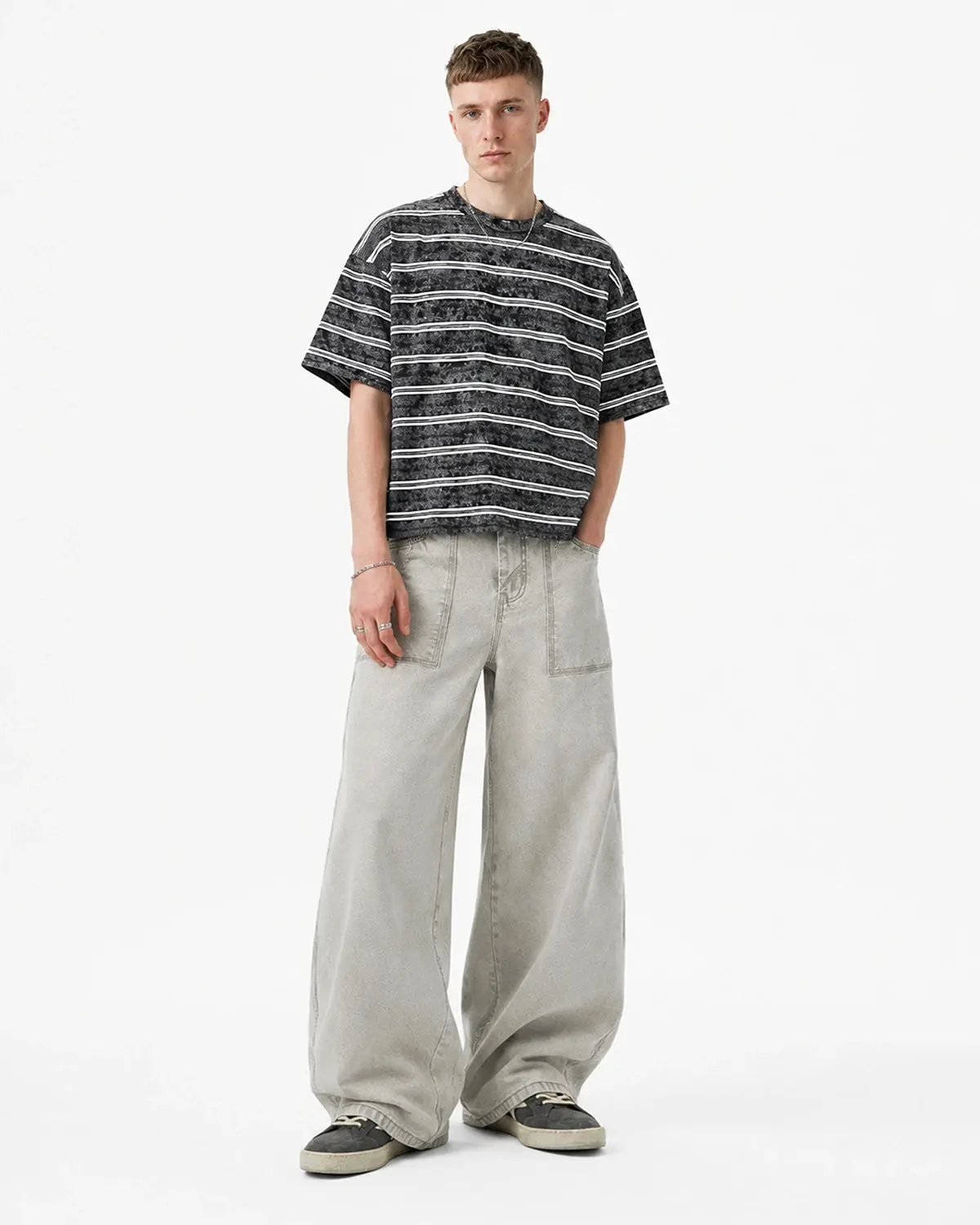 Deconstructed Distressed Barrel Jeans | Inflation Streetwear - Image 5