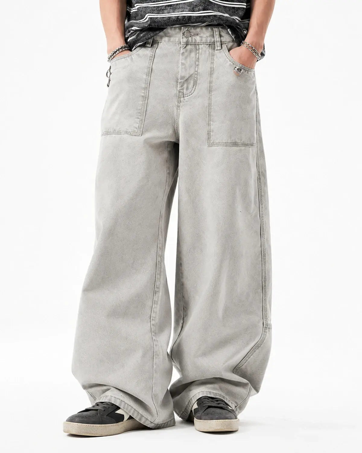 Deconstructed Distressed Barrel Jeans | Inflation Streetwear - Image 7