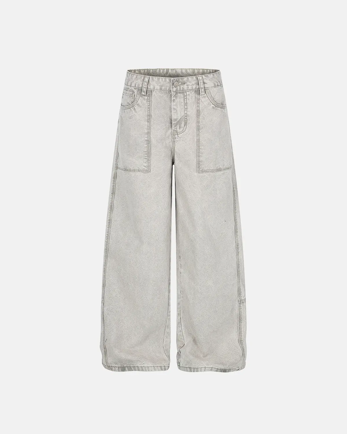 Deconstructed Distressed Barrel Jeans | Inflation Streetwear - Image 9