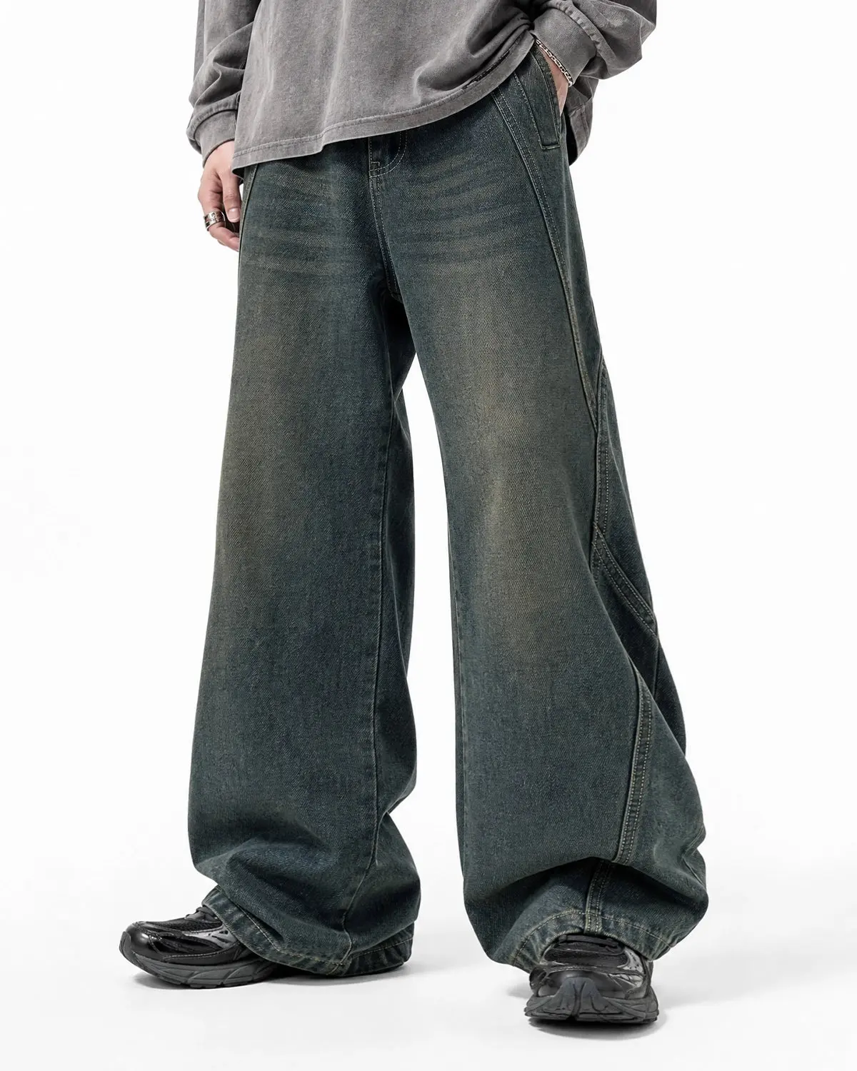 Deconstructed Straight-Leg Jeans | Inflation Streetwear