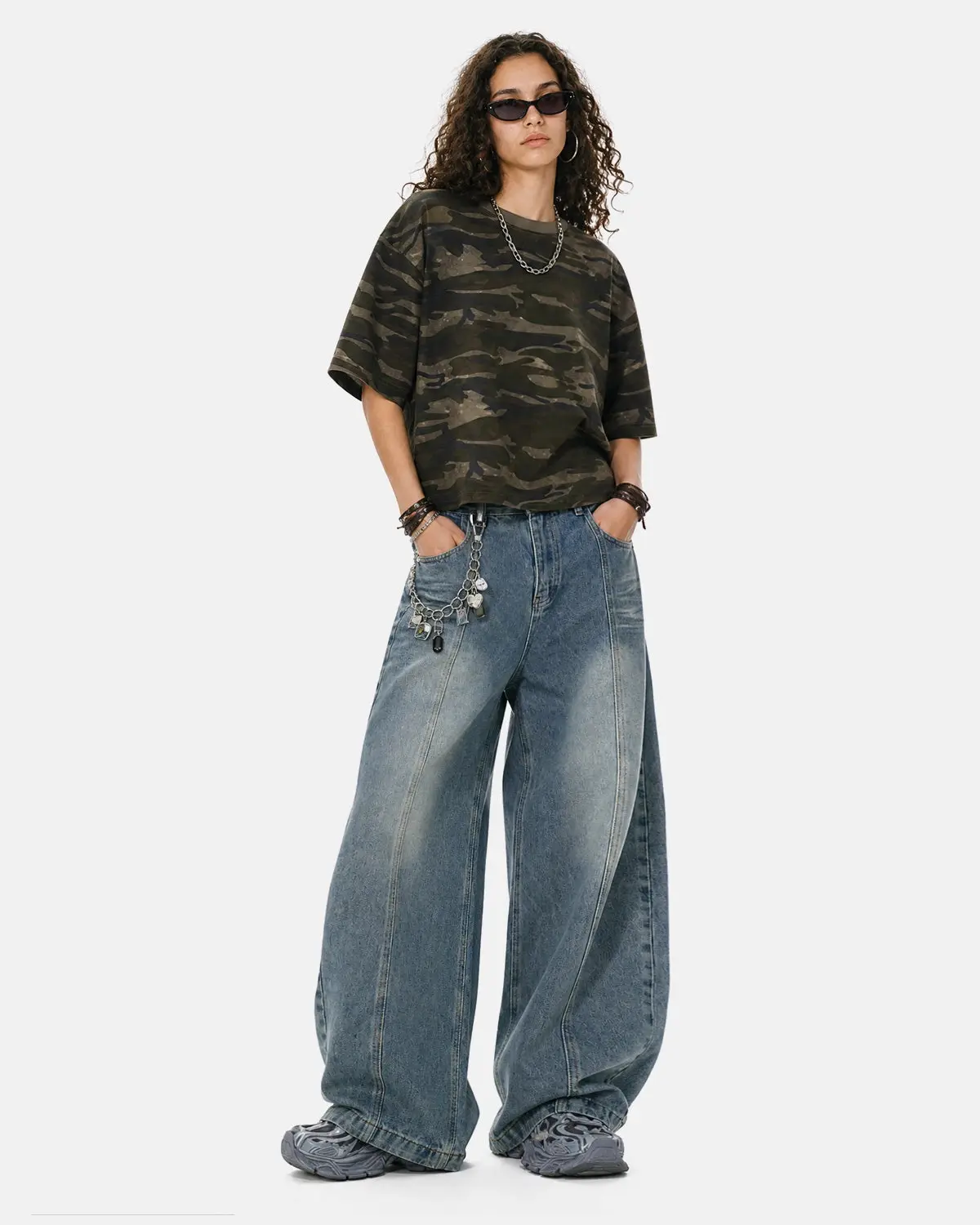 Deconstructed Washed Barrel Jeans | Inflation Streetwear - Image 3