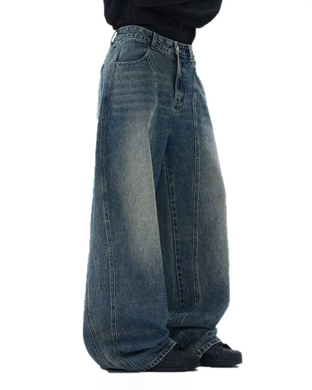 Deconstructed Washed Barrel Jeans | Inflation Streetwear - Image 6