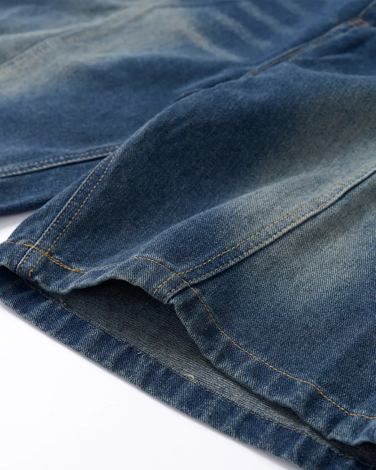 Deconstructed Washed Denim Jorts | Inflation Streetwear - Image 8