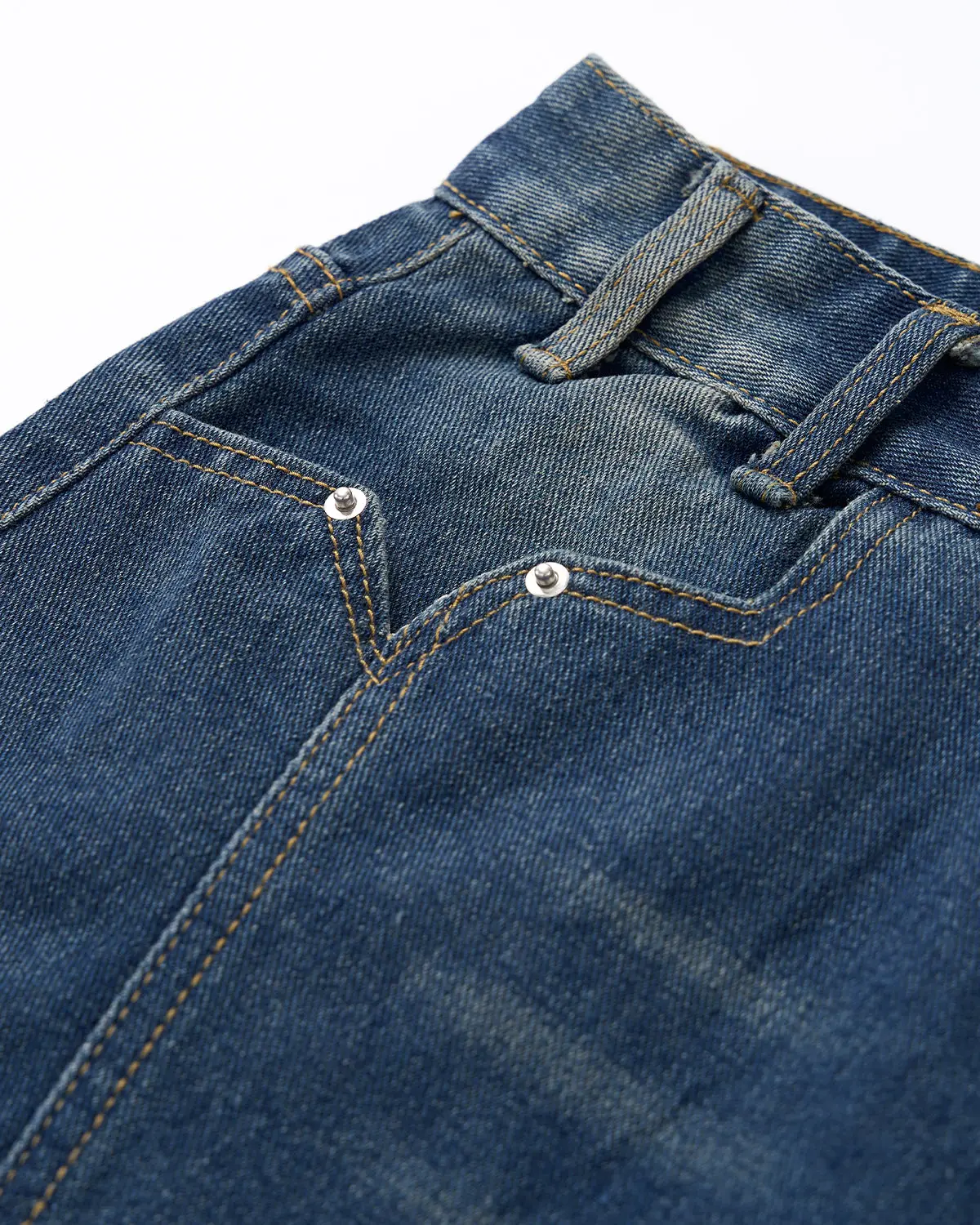 Deconstructed Washed Denim Jorts | Inflation Streetwear - Image 9