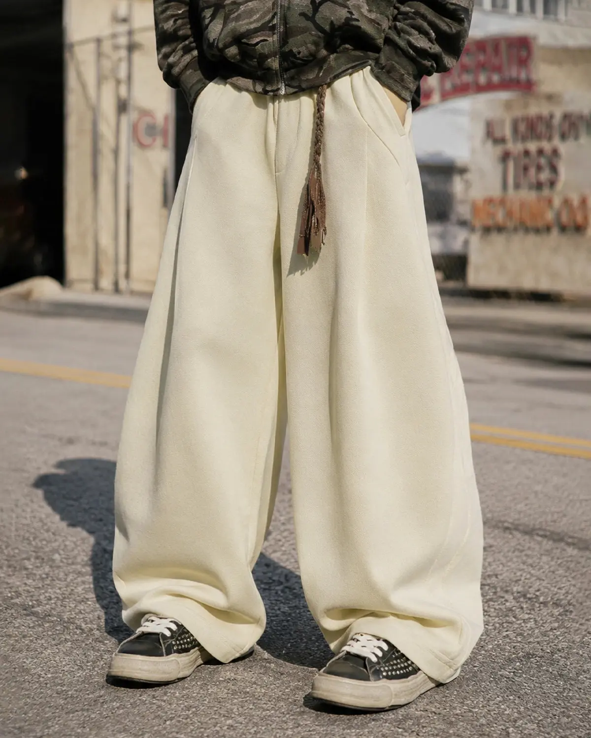 Deconstructed Wide Leg Sweatpants | Inflation Streetwear - Image 2