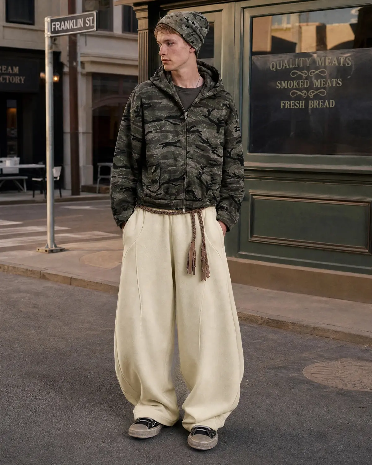Deconstructed Wide Leg Sweatpants | Inflation Streetwear - Image 3