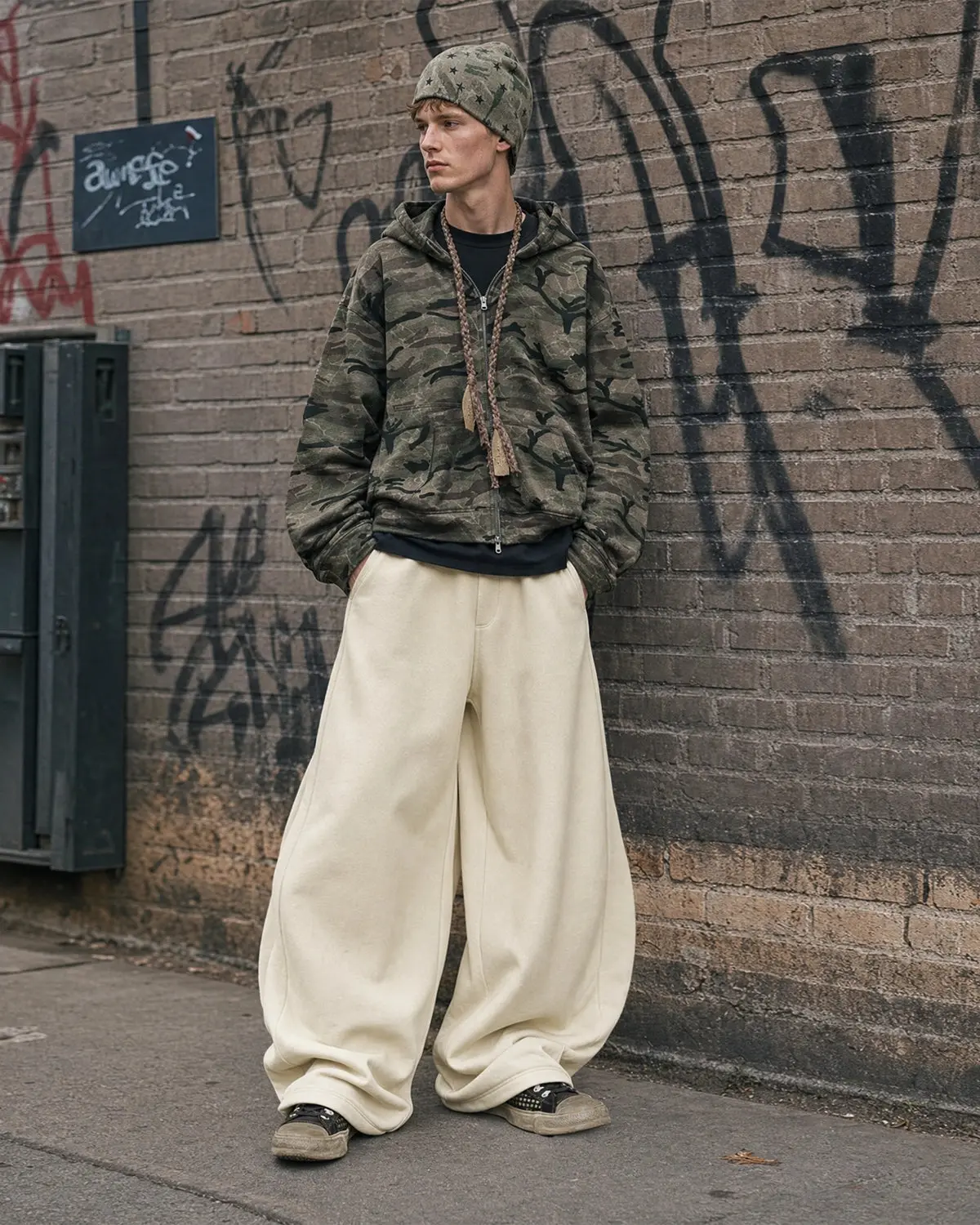 Deconstructed Wide Leg Sweatpants | Inflation Streetwear - Image 4