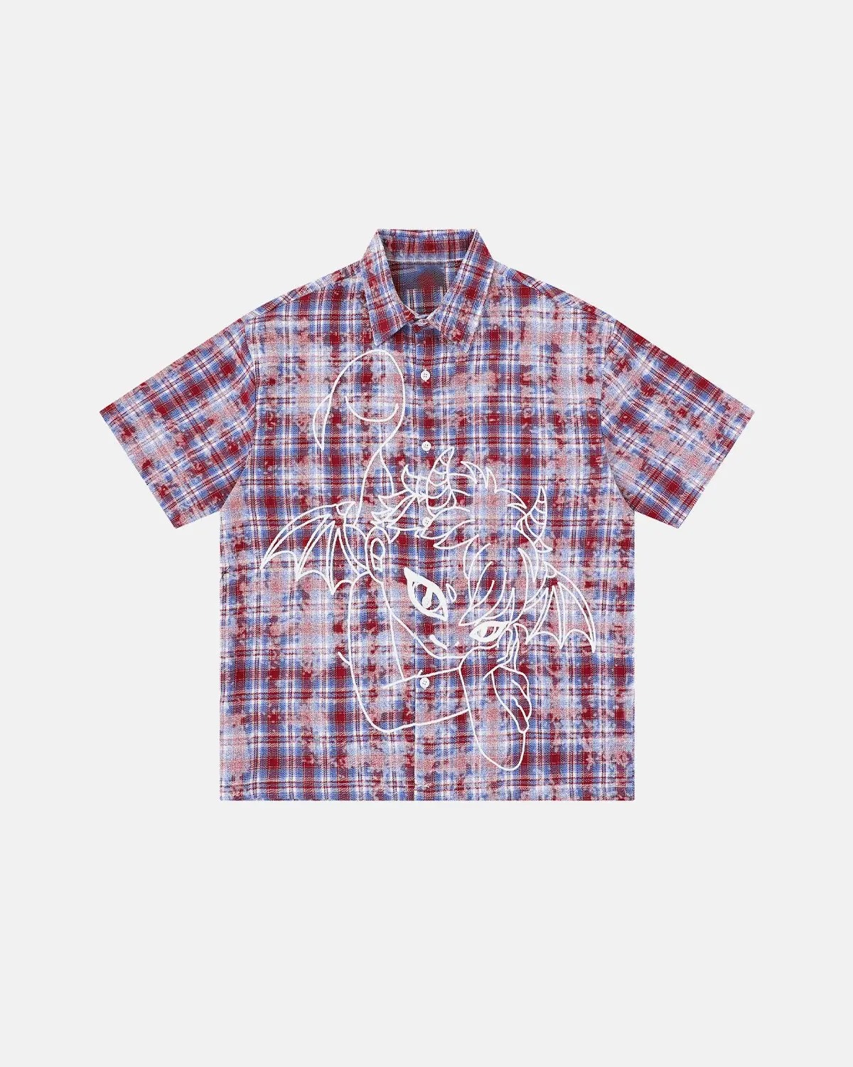Devil Embroidered Plaid Shirt | Inflation Streetwear - Image 8