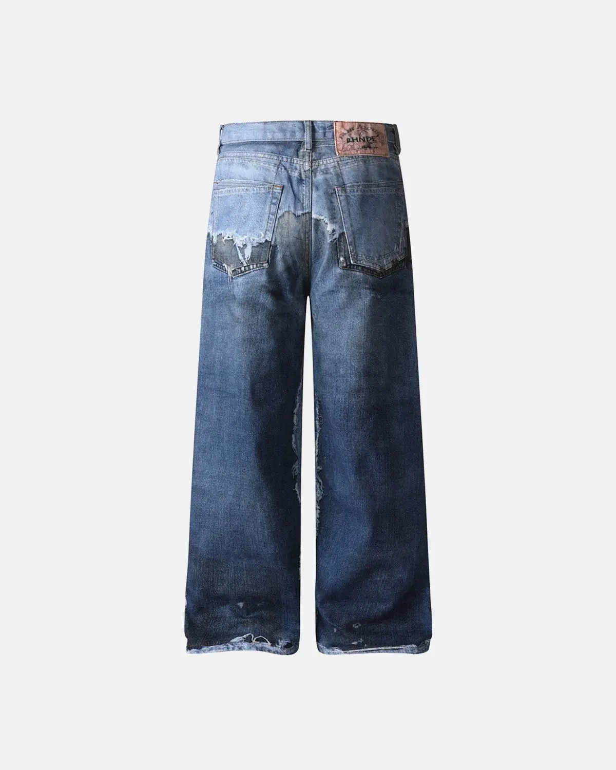 Digital Print Distressed Baggy Jeans | Inflation Streetwear - Image 2